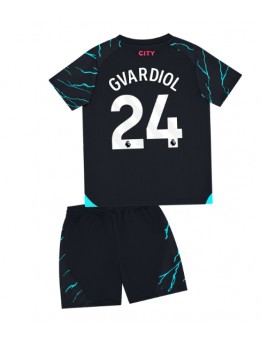 Otroški Nogometna dresi replika Manchester City Josko Gvardiol #24 Tretji 2023-24 Kratek rokav (+ hlače)